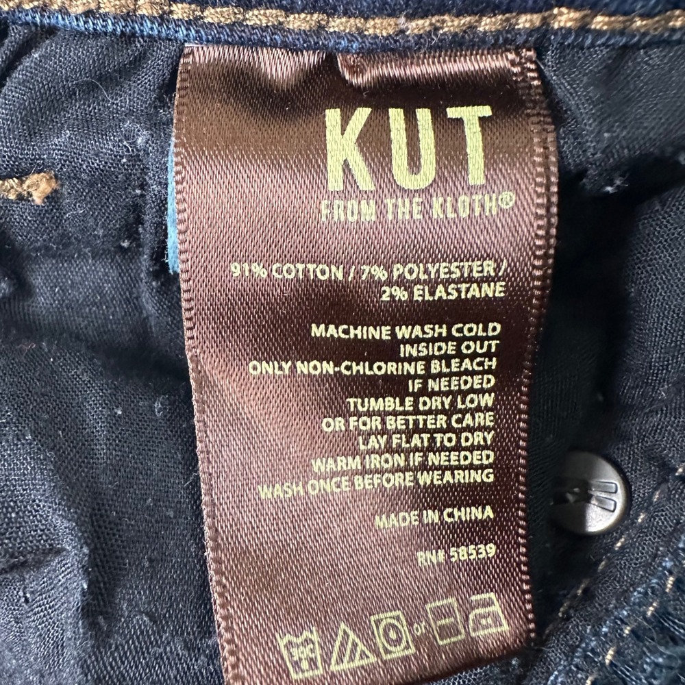 KUT from the Kloth Baby Bootcut Jeans Womens 10S Blue Dark Wash Stretch - Picture 5 of 11